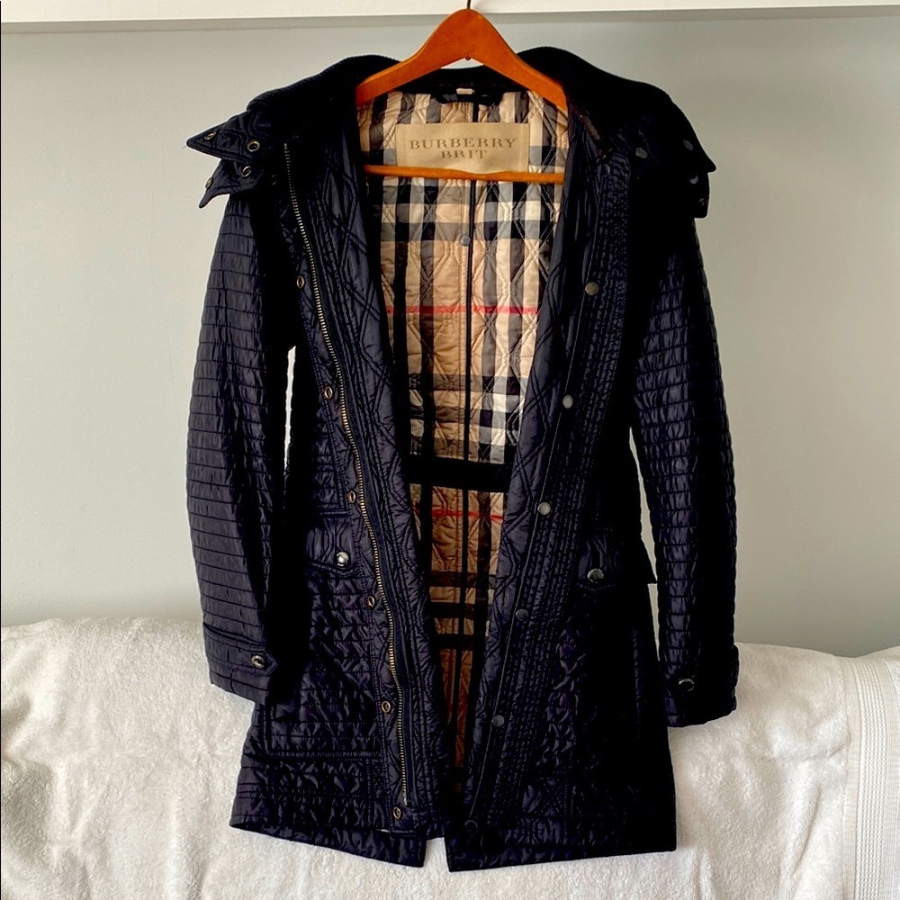 Burberry Black Hooded Coat
